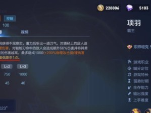 项羽专精出装符文攻略（无敌项羽的必杀组合，征服战场！）